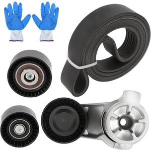 11287589365 Serpentine Drive Kit Belt Tensioner Idler for 535i 530i N55 2010-2017 X5 2011-2018 X6 2010-2019 3.0 L6 1128758936611287599097 11287589361