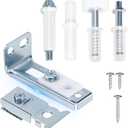 Bifold Door Hardware Repair Kit for 7/8" to 1" Sliding Door Track, Bifold Closet Door Hardware Kit Include Top & Bottom Bracket, Guide Wheel and Pivot, Folding Door Hardware Replacement (Pack of 1)