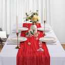 6 Pack Red Table Runner Cheesecloth 10Ft Spring Gauze Cheese Cloth Table Runner 35x120 Inch Boho Sheer Rustic Fabric for Holiday Party Decor Baby Shower Wedding Decorations