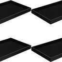 Stackable Jewelry Trays - 4Pcs Black Velvet Jewelry Tray Showcase Display Plate for Necklace Bracelet Ring Organizer