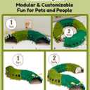 Cat Tunnel Toy, for All Indoor Cats, Large Cute S Caterpillar Pet Tunnel Bed, Felt Hideout Washable Kitty Play Tube, Hideaway Collapsible Puppy Circle Hole, Peekaboo Kitten Cave, Rabbit Hiding Spot