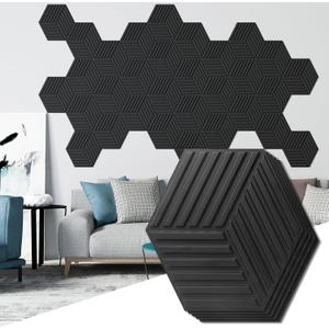 Art3d 33-Pack 3D Wall Panels for Interior Wall Decor, Textured Accent Wall Cover Paneling for Gaming Living Room Bedroom TV Wall Background, 12" x 12" Black Art3d 33-Pack 3D Wall Panels for Interior Wall Decor, Textured Accent Wall Cover Paneling for Gaming Living Room Bedroom TV Wall Background, 12" x 12" Black