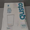 GUSTO White Paper Cups [12 oz - 100 Count] Disposable Coffee Cup for Hot Drinks – Sturdy & Eco-Friendly – Paper Cups for Tea, Cocoa & More – (Formerly Comfy Package