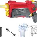 Electric Water Gun for Adults Kids, Long Range Automatic Squirt Guns Pistol Toy with Light Up, Automatic Refill, Powerful High Powered Electric Water Blasters, Summer Outdoor Play, Pool Garden Fun
