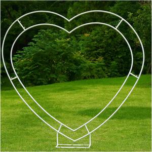 Heart Shaped Balloon Arch Stand for Proposal, 6.7FT Large Metal Heart Arch Frame for Wedding Backdrop, Love Flower Arch Decor for Engagement Party Display (White)