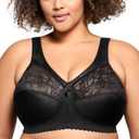 Glamorise Full Figure Plus Size MagicLift Original Support Bra Wirefree #1000 (44D, Black)