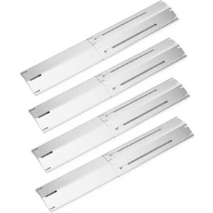 Universal Heat Tents Replacement for Charbroil, Nexgrill, Backyard,Expert Grill,Stainless Steel Adjustable Heat Plate Shield for Brinkmann,Flavorizer Bar, Flame Tamer Burner Cover,4 Pack BBQ Heat Tent