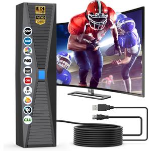 2025 TV Antenna Indoor,1000+ Miles Long Range Antenna for Smart TV with 360 Signal Strongest Booster, HD Digital Antenna for All TVs Supports Local Channels 1080P 4K.