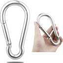 Large Spring Snap Hook Carabiner, 304 Stainless Steel Heavy Duty Carabiners Clip, Stainless Steel Spring Snaps Hooks Carabiners Outdoor (Silver)