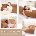 Sasttie Headboard Pillow Queen, Wedge Pillow Headboard for Sitting Up in Bed, Back-Rest Support Triangular Cushion for Reading - Features Removable Washable Cover, Caramel