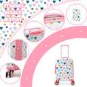 Kid's Luggage Set 2 Piece Suitcase Set Hardside Luggage with Spinner Wheels Girls Carry on Toddler Travel Rolling Suitcase with Neck Pillow Airline Approved