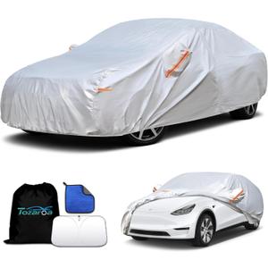 Car Cover Waterproof All-Weather,Heavy-Duty Outdoor Full Exterior Automobiles Snow Cover for SUV 181-190 inch,with Sun Visor,Anti-Scratch Cotton Lining & Zippered,Towel&Storage Bag
