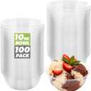 100 Pack Clear Plastic Bowls 10 OZ Clear Plastic salad bowls disposable Hard Plastic Desert Bowls Soup Ice Cream Candy Serving Bowls for Serving Weddings Parties Birthday Christmas
