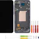 [With Frame][Support Fingerprint Function] SWARK New OLED LCD Display Compatible with Galaxy A55 SM-A556B, SM-A556B/DS Touch Screen Digitizer Assembly Replacement with Upgraded Repair Tools Kit