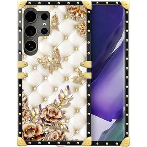 Case Compatible with Samsung Galaxy S25 Ultra,Diamond Butterfly Cases for Girls Women,Luxury Soft TPU Shockproof Protective Hard PC Back for Samsung Galaxy S25 Ultra