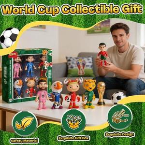 MLDVQJV 2026 World Cup Mascots Action Figures,4 Inch PVC World Football Mascot Toys, Cartoon Sports Figurines for Kids,Party Favors,Cake Toppers & Gifts for Fans(6PCS)