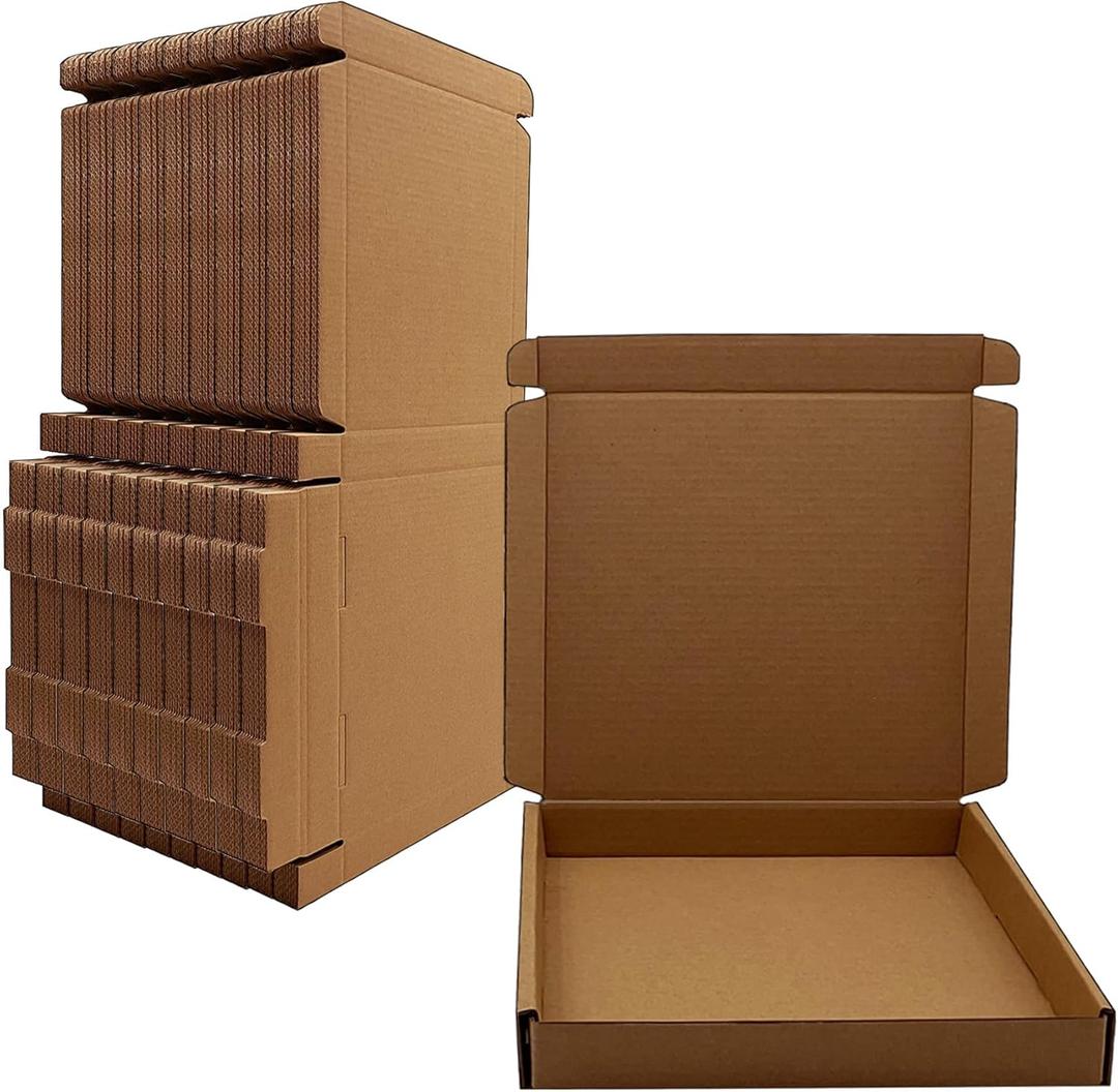 7x7x1 inch Small Shipping Boxes 50 Pack, Brown Kraft Corrugated Cardboard Mailer Boxes Bulk for Packaging Business Mailing GiftMini Mailer Boxes for Packaging Supplies