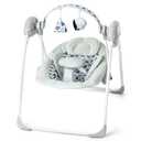 Baby Swings for Infants, Portable Baby Swing Folds Easy with Adaptable Speed, Music,Timer,Baby Swing Indoor/Outdoor,Infant Swing for Babies 0-6 Months 6-20 lbs Grey