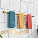 KOKOSIRI Towel Bar Brushed Gold Bath Towel Holder 32 Inch Kitchen Towel Hanger Rack Stainless Steel Bathroom Hardware Wall Mounted, 1 Pack B4008BG-L32