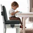 Eiury Booster Seat for Dining Table, PU Anti-Scratch Easy Cleaning Kids Toddler Booster Seat for Table, Portable Travel Increasing Cushion for Chair - Dark Grey