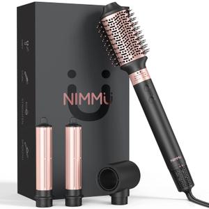 Nimmu Hair Dryer Brush with 120,000 RPM High-Speed Negative Ionic Blow Dryer Brush Fast Drying, Multi Hair Styler Curlers, Professional Hot Air Styler for Curling Volumizing Straightening Styling