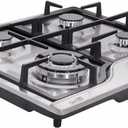 Deli-kit 24 inch LPG/NG Gas Cooktop Dual Fuel Sealed 4 Burners Stainless Steel Gas Cooktop 4 Burners Drop-In Gas Hob DK245-A02 Gas Cooker, 600*510*100