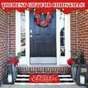 2 Pcs Christmas Doormat 24'' x 51'' Christmas Outdoor Rug and 18'' x 28'' Merry Christmas Coir Doormat Welcome Mat Xmas Non Slip Floor Mat for Outside Entrance Front Porch(Snowflake)
