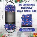 2 x Gersoniel Portable Boat Trash Bags Boat Accessories Container Outdoor Medium Hoop Mesh Trash Bags Reusable Garbage Container Cabin Storage for Men Women Adults Kayak Camper Fishing