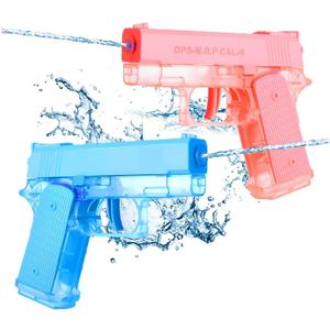 Cool Small Manual Water Guns 2 Pack - Super Squirt Water Pistol Toys for Kids&Aldult, Summer Outdoor Beach Pool Play, No Battery Needed, Aldult Boys Girls Gifts (Pink-MSG-HYTY)