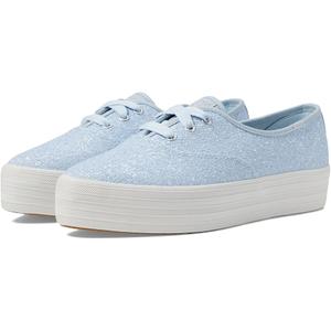Keds Womens Point Lace Up Sneaker, Blue Glitter Celebrations, 8.5 US