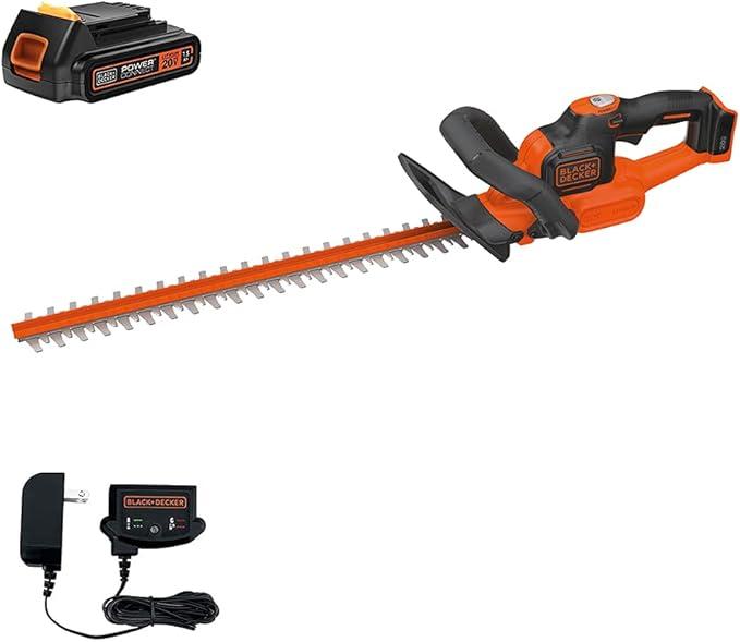BLACK+DECKER 20V MAX Cordless Hedge Trimmer with Power Command Powercut, 22-Inch