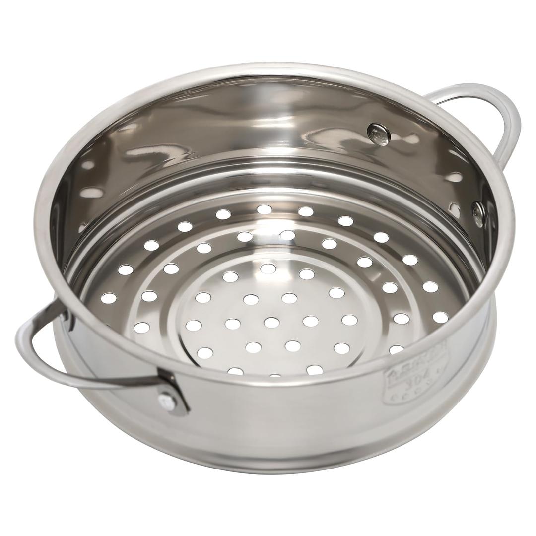 Stainless Steel Steamer Basket with Handle for Kitchen Suitable for All Types of Cookers 16cm