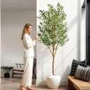 Tall Fake Olives Trees Large Artificial Olive Tree Indoor Outdoor Realistic Floor Plant Faux Flowers Plants for House Home Living Room Bedroom Office Front Porch Modern Farmhouse Boho Decor