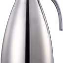 Sumerflos 68 Oz Stainless Steel Coffee Thermal Carafe/Double Walled Vacuum Thermos Insulated / 12 Hour Heat Retention / 2 Liters (Silver)
