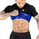 Kewlioo Sauna Shirt for Men - Heat Trapping Sweat Vest, Sauna Suit For Men, Compression Workout Sweat Suit for Gym, Workouts (Large, Black)