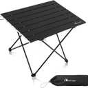 MOON LENCE Ultralight Folding Camping Table, Compact,Portable with Carry Bag, for Outdoor Cooking, Picnic, Camp, Boat, Travel (Black - M)
