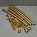 YNL Curved Shower Curtain Rod 35-82In(2.9-6.8Ft), Gold Round Rustproof Shower Rod for Bathroom Bathtub, Adjustable Arched Shower Curtain Rod, Never Rust| Extra Space| Non-Slip| Expandable| Need to Drill.