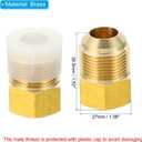 PATIKIL 5/8 SAE (7/8"-14UNF) Female Flare x 3/4 SAE (1 1/16"-14UNF) Male Flare Connectors, 2Pcs 45 Degree Brass Adapter Pipe Fitting for Air Gas Line Refrigeration HVAC