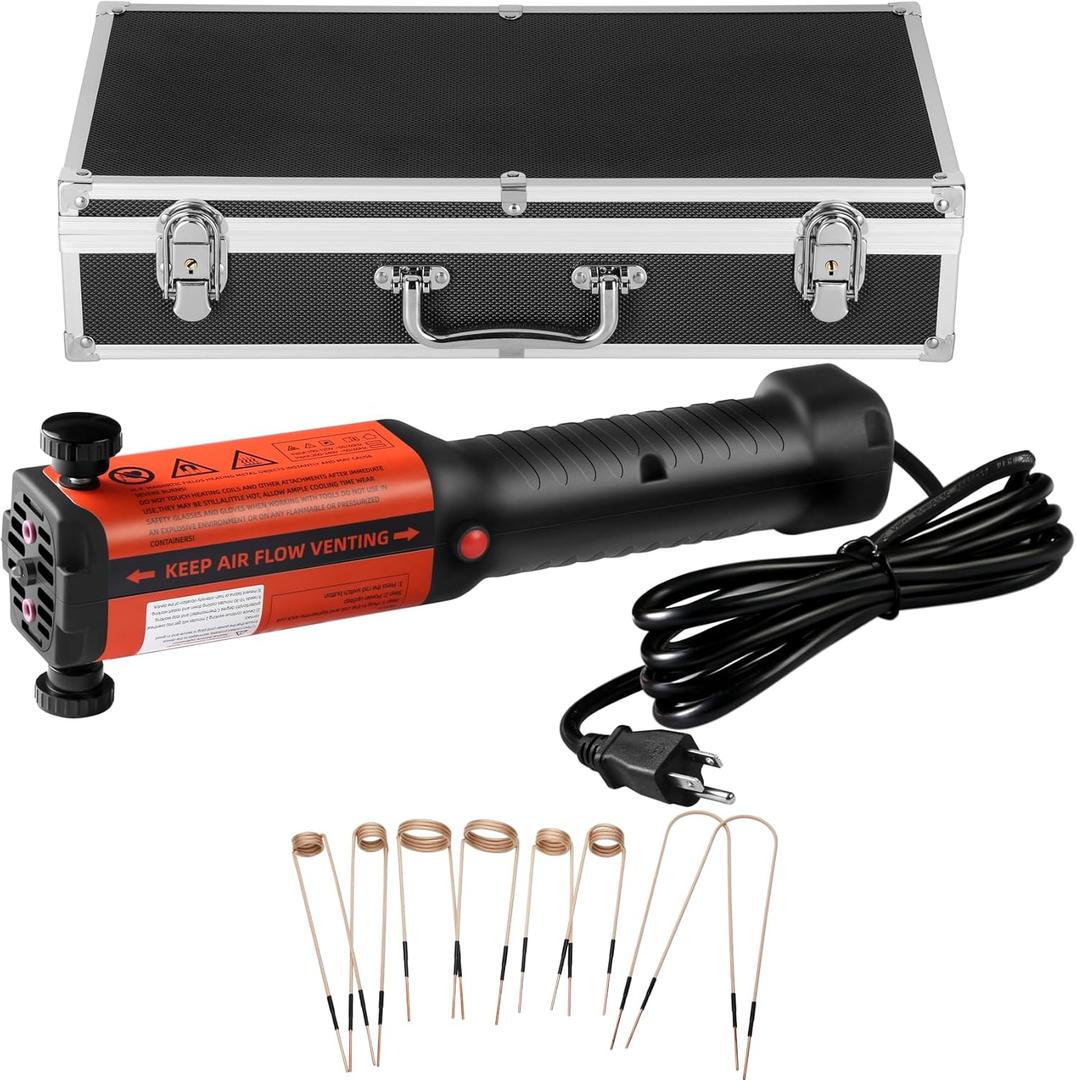1300W Magnetic Induction Heater Tool - Induction Heater Bolt Removal & Bolt Buster Kit w/ 8 Coils, Heat Induction Tool for Automotive Repair, 25S Fast Heating Bolt Heater Tool w/Overheat Protection