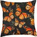 Monarch Butterfly 2D Animal Wildlife Pattern Throw Pillow (18x18)