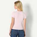 Amazon Essentials Women's Slim-Fit Stretch Rib Short Cap Sleeve Crew Neckline Tee, XXL