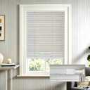No Drill Cordless Vinyl Mini Blinds,White,26.5" W x 64" H | 1",No Tools,Horizontal Window Blinds,Light Filtering,Indoor Windows