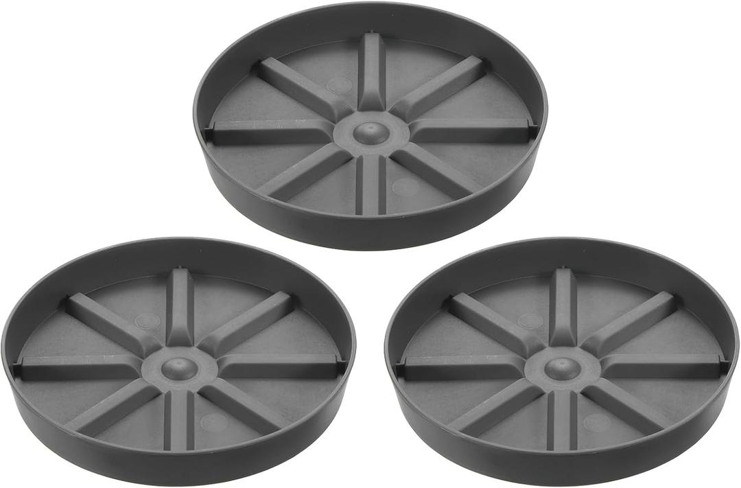 PATIKIL Plant Pot Saucers 7.5 Inch, 3 Pack Plastic Round Plant Pot Thicker Flower Drip Tray for Indoor Outdoor, Gray