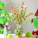 Norme 6 Pcs Christmas Tree Topper 17 Inch Red Green Candy Cane Xmas Decorations Woolen Curly Christmas Tree Picks Ornaments for Xmas Vase Filler Garland Home Holiday Decorations