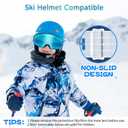 Kids Ski Goggles, Frameless OTG Snowboard Goggles HD Super Anti-fog 250s Mirrored Lens for Kids Youth