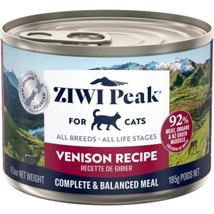 ZIWI Peak Wet Cat Food All Natural, High Protein, Grain Free, Limited Ingredient, with Superfoods (Venison, Case of 12, 6.5oz Cans) (EXP 10/29/28)