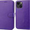Bocasal Detachable Wallet Case for iPhone 13 RFID Blocking Card Slots Holder Premium PU Leather Magnetic Kickstand Shockproof Wrist Strap Removable Flip Protective Cover 5G 6.1 inch (Purple)