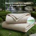 Bedsure Cooling Muslin Blanket King Size for Bed, Summer Gauze Blanket for Adults, 55% Rayon Derived from Bamboo & 45% Cotton, Breathable Lightweight Soft for Hot Sleepers, Linen Beige, 104x90 Inches