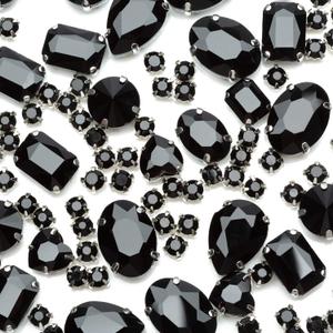 Sew On Rhinestone, Choupee 130PCS Black Sew On Glass Gems Metal Back Prong Setting Sewing Claw Rhinestone Mix Shapes Sew On Stone for Jewelry, Clothes, Costume, Shoes, Belt, Dress, Garments and Crafts Sew On Rhinestone, Choupee 130PCS Black Sew On Glass Gems Metal Back Prong Setting Sewing Claw Rhinestone Mix Shapes Sew On Stone for Jewelry, Clothes, Costume, Shoes, Belt, Dress, Garments and Crafts