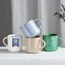 HaWare 14OZ Coffee Mugs Set of 4, Stoneware Coffee Cups with Handle, Latte Mug for Man, Woman, Dad, Mom, Modern Tea Mugs for Latte/Cappuccino/Cocoa/Milk, Dishwasher& Microwave Safe, Multicolor